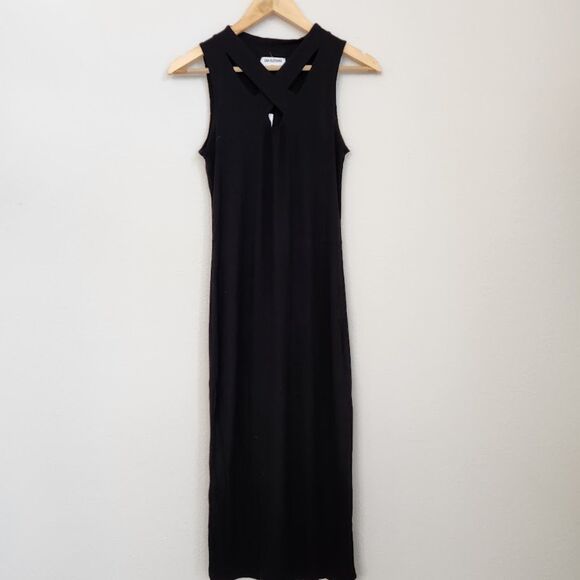 LNA Clothing Black Ribbed Cutout Midi Dress | Size M - Picture 1 of 9